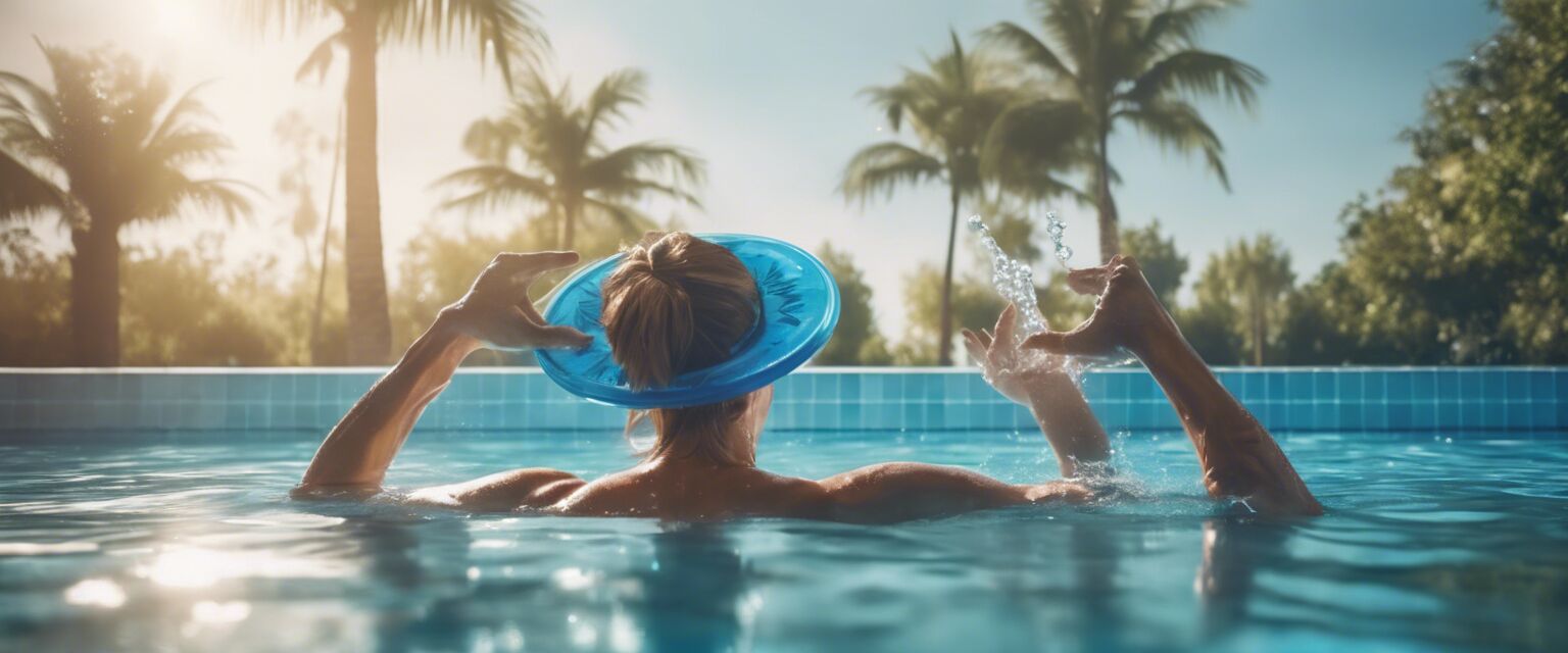 Water aerobics in an easy set pool